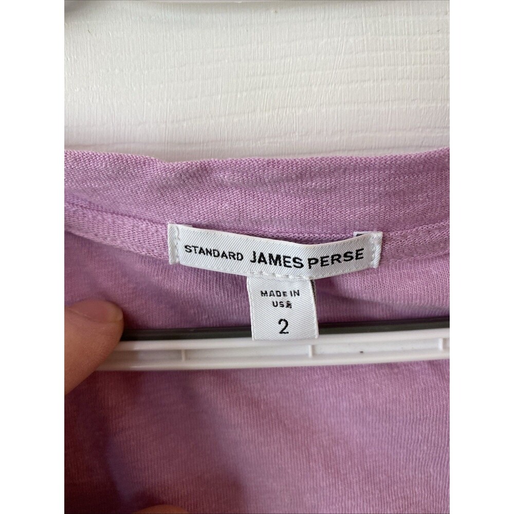 James Perse Standard T Shirt Women’s Size 2 Short Sleeve Scoop Neck Lilac - Picture 2 of 11
